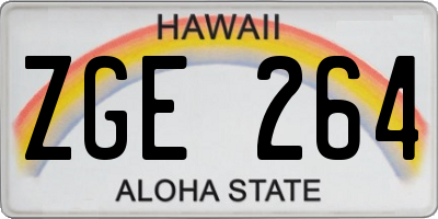 HI license plate ZGE264