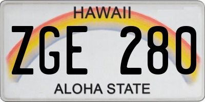 HI license plate ZGE280