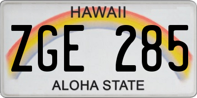 HI license plate ZGE285
