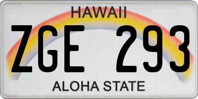 HI license plate ZGE293