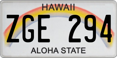 HI license plate ZGE294