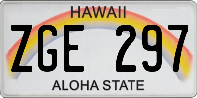 HI license plate ZGE297