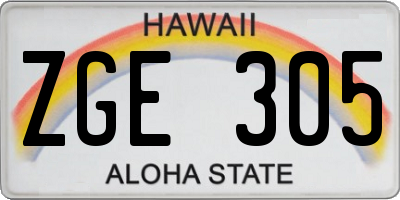 HI license plate ZGE305