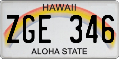HI license plate ZGE346