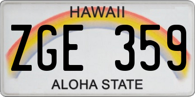 HI license plate ZGE359