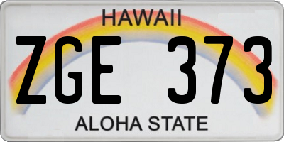 HI license plate ZGE373