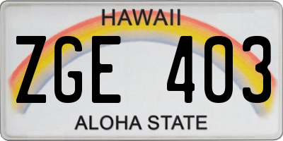 HI license plate ZGE403