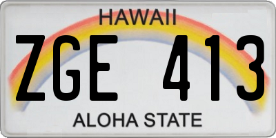 HI license plate ZGE413