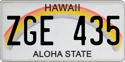 HI license plate ZGE435