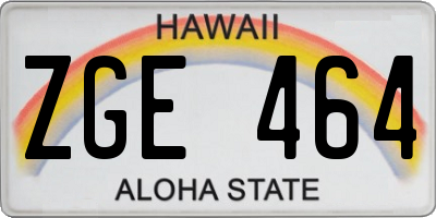 HI license plate ZGE464