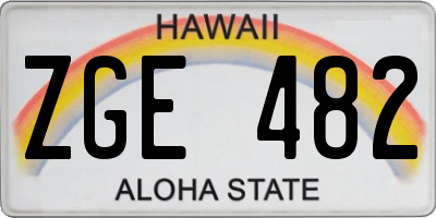 HI license plate ZGE482