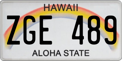 HI license plate ZGE489