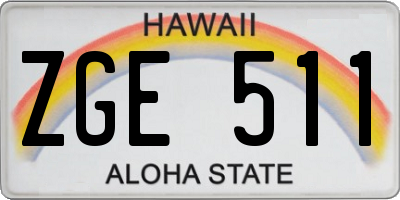 HI license plate ZGE511