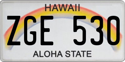 HI license plate ZGE530
