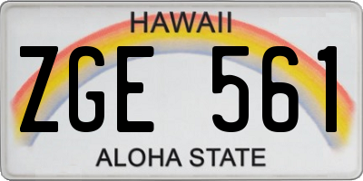 HI license plate ZGE561