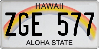 HI license plate ZGE577