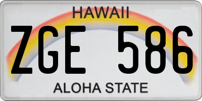 HI license plate ZGE586