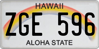 HI license plate ZGE596