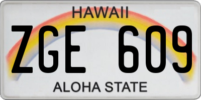 HI license plate ZGE609