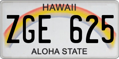 HI license plate ZGE625