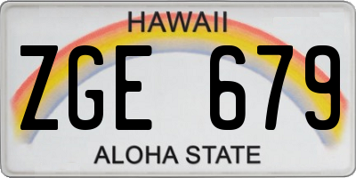 HI license plate ZGE679
