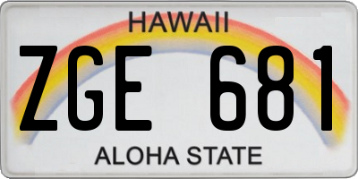 HI license plate ZGE681