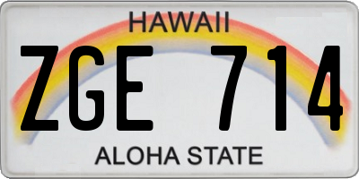 HI license plate ZGE714