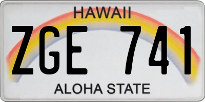 HI license plate ZGE741