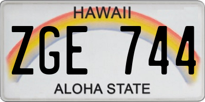 HI license plate ZGE744