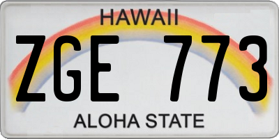 HI license plate ZGE773