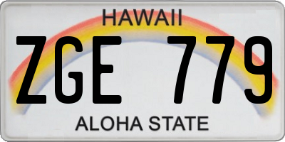 HI license plate ZGE779