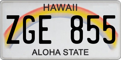 HI license plate ZGE855