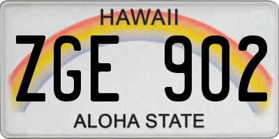 HI license plate ZGE902