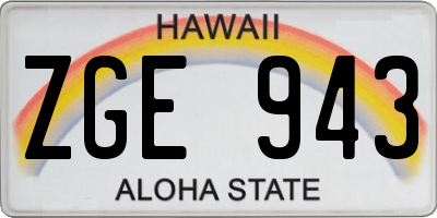 HI license plate ZGE943