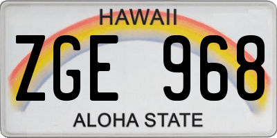 HI license plate ZGE968