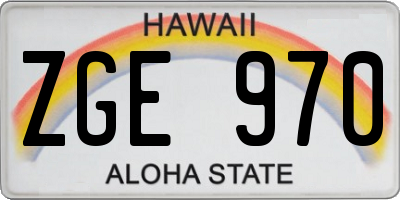 HI license plate ZGE970