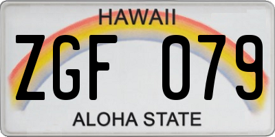 HI license plate ZGF079