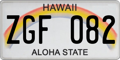 HI license plate ZGF082