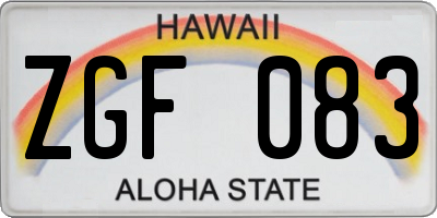HI license plate ZGF083