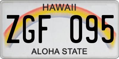 HI license plate ZGF095