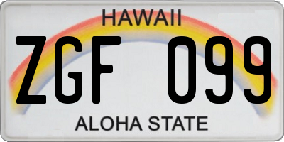 HI license plate ZGF099