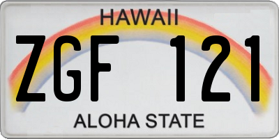 HI license plate ZGF121