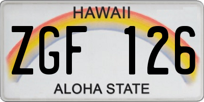 HI license plate ZGF126