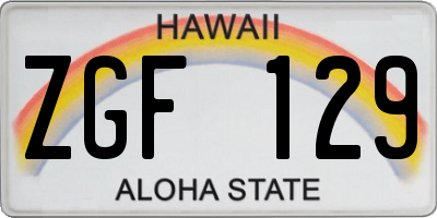 HI license plate ZGF129