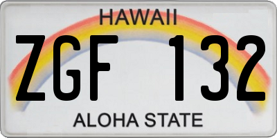 HI license plate ZGF132