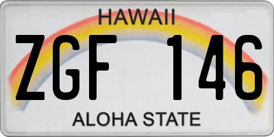 HI license plate ZGF146