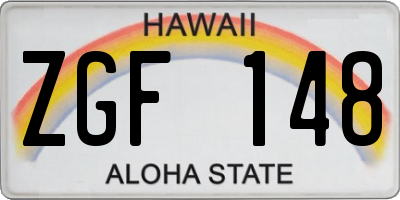 HI license plate ZGF148