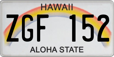 HI license plate ZGF152