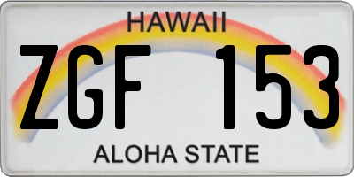 HI license plate ZGF153