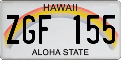 HI license plate ZGF155